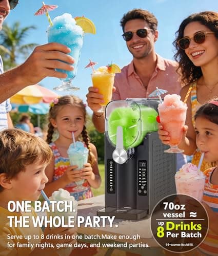 BKPPM Slushie Machine: No Ice Needed Slushy Machine for Home, 6 Preset, Real-Time Temp Display, Auto-Clean | Frozen Margaritas, Cocktails, Frappés, Ice Cream, Smoothies, Milkshakes,Summer Parties - Thumbnail 6