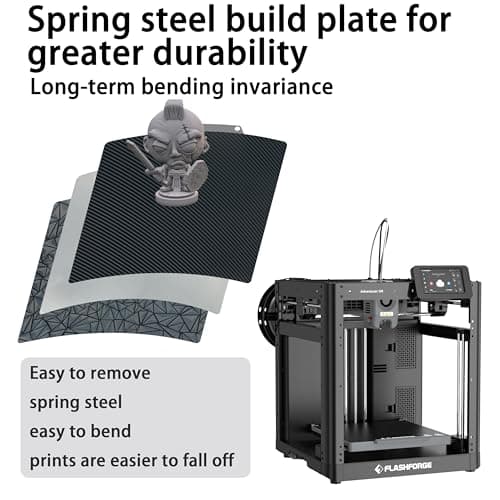 Build Plate for Adventurer 5M/5M Pro/AD5X 3D Printer, Double Sided Smooth PEO + PET Carbon Fiber Flexible Spring Steel Printing Bed 235x235mm for FLASHFORGE Adventurer 5M Plate 3D Printer - Thumbnail 5