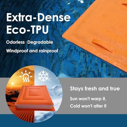 Inflatable Seat Cushion 14", Ultralight Camping Sit Pad, Portable Air Cushion for Stadium, Hiking, Hunting, RV Insulation Pad, Office Chair, Pressure Relief, Waterproof Compact Travel Pillow - Orange - Thumbnail 5