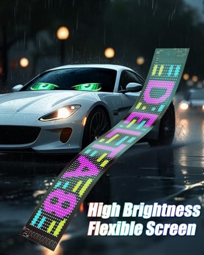 Devil Eyes Light for Windshield: 23.4"x4.7" Programmable LED Signs with APP & Remote Control - 5V USB Digital Lighting Display, LED Lights for Cars (1 Pcs) - Thumbnail 3