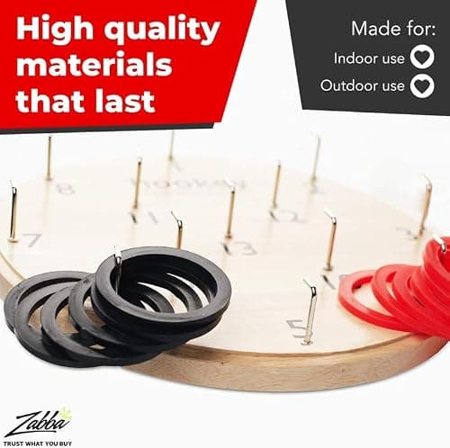 Elite Sportz Equipment Ring Toss Game | Sturdy Wooden Board Set for Kids Outdoor Games | Wall Mounted Hook and Ring Game for Yard Games & Camping Activities - Adults & Kids Picnic - Thumbnail 3