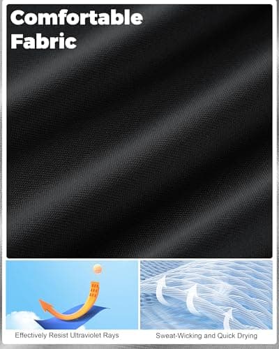 Men's UPF 50+ Swim Shirts, Sun Protection Short Sleeve Rash Guard, Quick Dry T-Shirt for Fishing and Surfing Black - Thumbnail 5