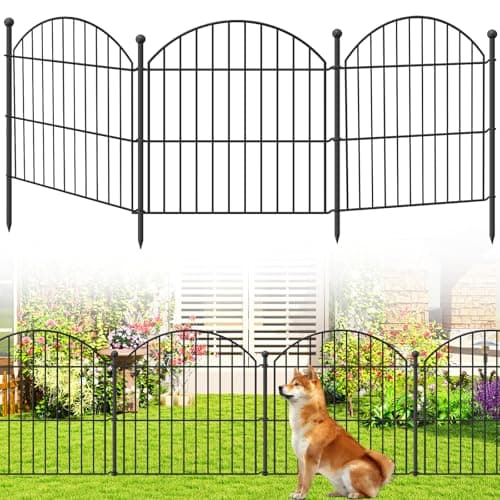 Decorative Garden Fence 24in (H) x20ft (L), 10 Pack No Dig Fence Animal Barrier for Dog, Arched Flower Bed Edging, Wire Border Panel Fencing for Yard Patio Outdoor Decor - Image 1