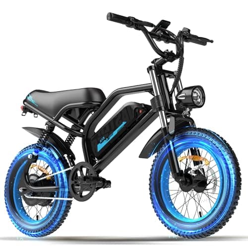 AVDLBIKE Electric Bike, 16'' Fat Tire eBike for Teens/Adults, 500W E-Bike with 36V/12.8Ah Removable Battery, 20 MPH 45 Mile Range Commuting Electric Mountain Bike with Dual Dual Brakes-Blue A13 - Image 1
