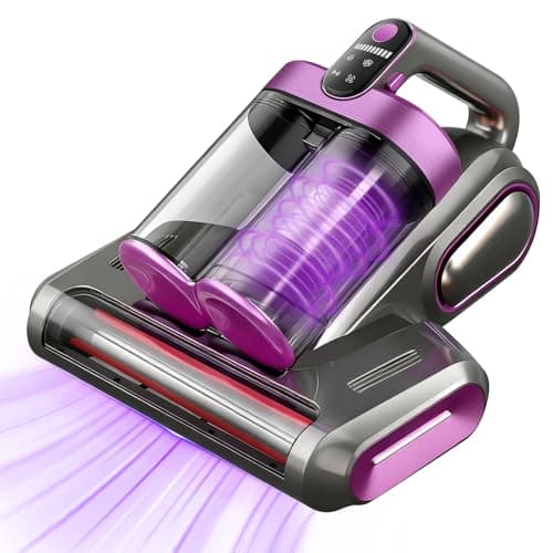 SRGARH Cordless Mattress Vacuum Cleaner, 16Kpa Bed Vacuum with 253.7nm UV-C Light & Ultrasonic Tech, HEPA Filter, Portable Handheld Vacuum for Bed Sofa Couch Crib & Pet Hair (Purple) - Image 1