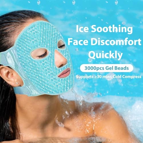 BeeVines Ice Face Mask, Cooling Gel Pack for Puffy Eyes, Cold & Hot Reusable Compress, Frozen Eye Packs Masks for Women for Dark Circles, Puffiness & Allergies (One Pack Blue) - Thumbnail 4