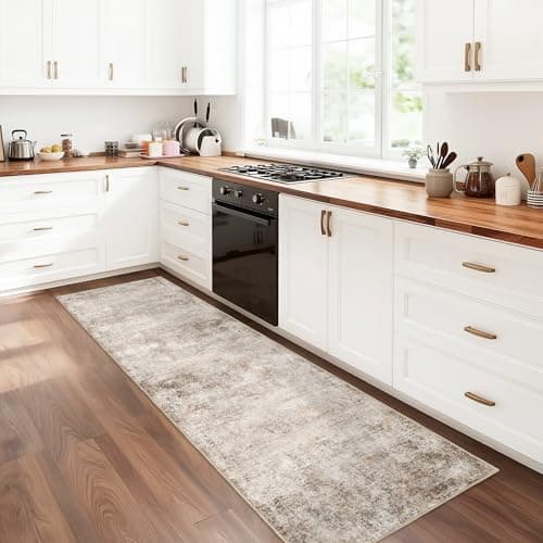 Ruicharm Non-Slip Runner Rugs for Hallway: 2x6 Washable Long Rug for Entryway Kitchen Bathroom Bedroom Indoor - Modern Abstract Home Decor Mat Carpet - Sandstone Beige Gray - Thumbnail 4