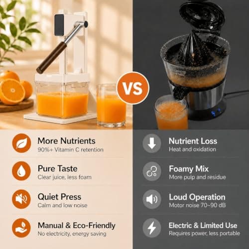 Kundita Premium Aluminum Manual Citrus Juicer, Heavy Duty Hand Squeezer for Fresh Orange Lemon Lime Juice, Perfect for Health Enthusiasts & Home Wellness Kitchens, White - Thumbnail 4