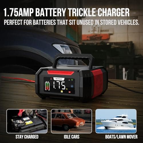 NEXPEAK 15A Battery Charger, Trickle Charger 12V/24V Car Battery Charger 9-Stage Smart LiFePO4 Charger Battery Maintainer w/Overcharge Protection Pulse Repair for Car Truck Motorcycle Lawn Mower - Thumbnail 3