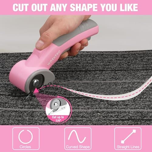 WORKPRO Cordless Electric Scissors, 4V Rotary Cutter for Cardboard Carpet Leather Plastic, 2000mAh Rechargeable Powerful shears with Storage Case - Thumbnail 6