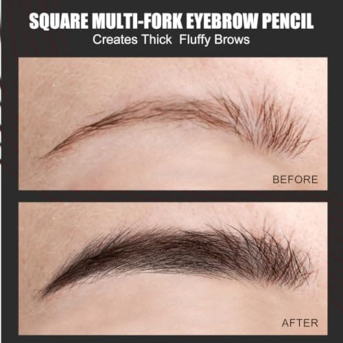 HECI BEAUTY Microblading Eyebrow Pencil - Waterproof Hair Stroke Brush with 3D Fiber Technology | 24HR Smudge-Proof | Natural Looking Brows Filler | Easy Apply & Gifts for Women,Chocolate - Thumbnail 4