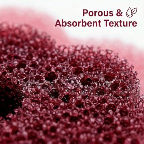 Scrub Flower Temperature Sensitive Sponges -Non-Scratch Scrubbers for Kitchen & Home - Firm in Cold & Soft in Warm Water - Odor Resistant Color-Coded Dish Sponges (Wild Poppy, 3 Count) - Thumbnail 3