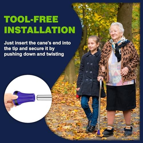 supregear Crutch Tips, 7/8 inch Heavy Duty Rubber Replacement for Crutches, Anti-Slip Thickened Feet Cap Walking Cane Tips, Safety Durable Accessories for Seniors Elderly (Set of 2), Purple - Thumbnail 6