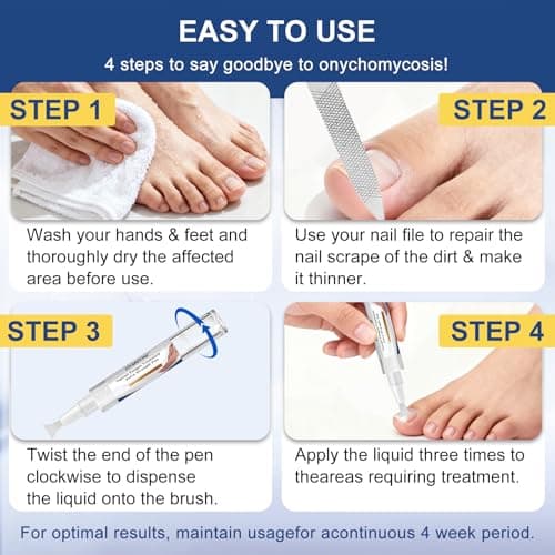 Toenail Fungi Treatment Extra Strength - Fungi Nail Pen, 25% Undecylenic Acid, Ingrown toenail treatment, Fungus nail treatment, yellow toenail, Damaged Nails foot fungus treatment extra strength - Thumbnail 5