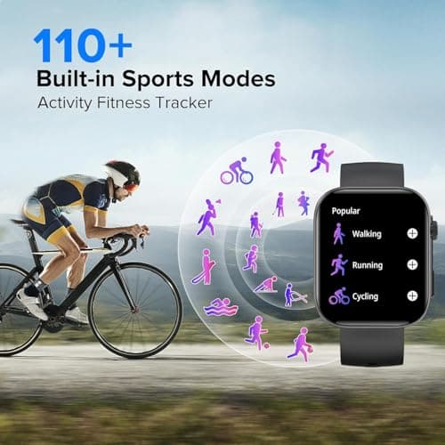 Smart Watches for Men Women, 2.01" HD Screen with 200+ Watch Faces, Heart Rate/SpO2/Sleep Monitor, 123 Sports Modes, IP68 Waterproof Fitness Tracker, Make/Answer Calls, Compatible with Android iPhone - Thumbnail 5