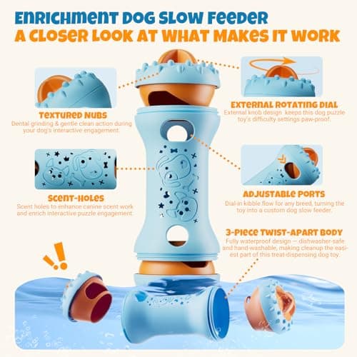 FOXMM Interactive Treat Dispensing Dog Toys – Adjustable Puzzle Toy to Keep Dogs Busy, Enrichment, Mental Stimulation, Cognitive Fun and Boredom Buster for Puppy Teething, for Small Medium Dogs - Thumbnail 6