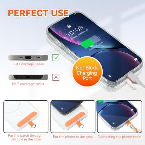 VVAAGG Cell Phone Lanyard for iPhone: Crossbody Phone Strap Adjustable Neck Wrist Strap Anti Theft Long Lanyard Travel Essential for Women Most iPhone and Android Smartphones - Thumbnail 2