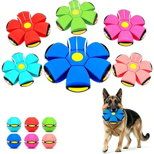 Magic Ball, Led Lights Flying Saucer Bouncy Ball Two Modes to Switch Freely, Magic Bouncing Balls for Parent-Child Indoor Outdoor Toss Catch Games, Pet Meta Balls