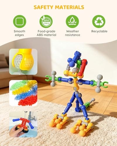 STEM Building Blocks 170 PCS with Big Storage Box, Building Toy for Kids 3+ - Thumbnail 4