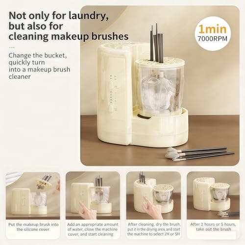 3-in-1 Electric Makeup Brush Cleaning Machine USB Portable Makeup Brush Cleaning Tool Makeup Brush Dryer Underwear Cleaning Machine suitable for various sizes of beauty sets sponges and small clothes - Thumbnail 6