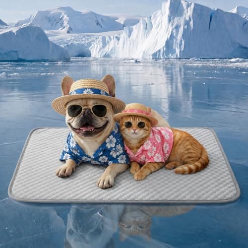 YQLKYMLO Dog Cooling Mat for Medium Dogs, Q-Max>0.4 Breathable Cool Pet Crate Pad Indoor for Puppy with Chill Fiber Innovative Mesh Base, Portable Washable Kennel Mat for Summer, 31.5"×24",Pearl Grey