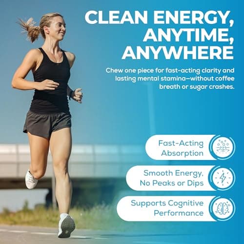 UPLIFE Focus and Energy Gum 50 Pcs – Made in USA - 40mg Natural Caffeine + 80mg L-Theanine + Niacin Vitamin B3 & B12 – Sugar-Free, Vegan – Natural Caffeine Gum Coffee Alternative - Peppermint Flavor - Thumbnail 6