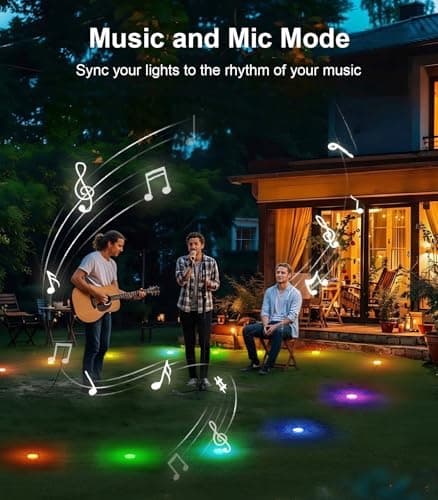 100Ft RGB Ground Lights Outdoor LED Pathway Lights, Multi Color Changing Christmas Decor Waterproof Walkway Lighting for Outside Garden Back Yard Lawn Driveway Patio Landscape Lighting, Smart Control - Thumbnail 3