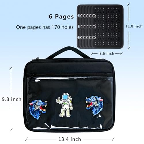 miiinaps Black 6 Binder Enamel Pin Display Bag,Pin Books For Collectors,Pins Board Storage Organization Box Can Holds Pins, Brooches,Paper Clips,Sports medal.(Black 6 Binder,Without Accessories) - Thumbnail 2