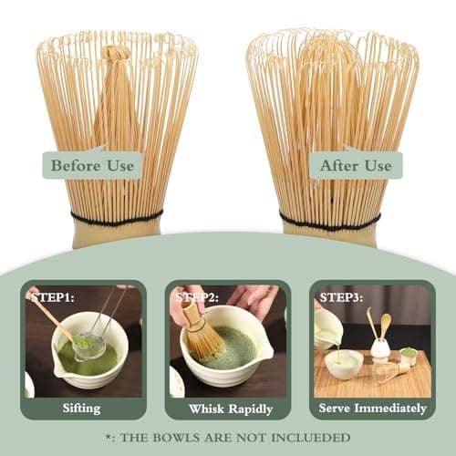 Bamboo Matcha Whisk Traditional Japanese Matcha Whisk Handcrafted Chasen for Matcha Powder Bamboo Whisk for Authentic Matcha Tea Ceremony Tea Preparation - Thumbnail 4