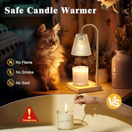 Hong-in Candle Warmer Lamp with Timer Dimmer,Birthday Gifts for Women Mom Sister,House Warming Gifts New Home Room Decor,Vintage Wax Warmer for Scented Wax Jar Candles - Thumbnail 4