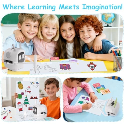 Drawing Robot for Kids: Interactive Educational Toy - Auto Drawing Machine with 192 Cards & 10 Pens - Montessori Learning Gifts for 3-8 Year Old Boys Girls - Thumbnail 6