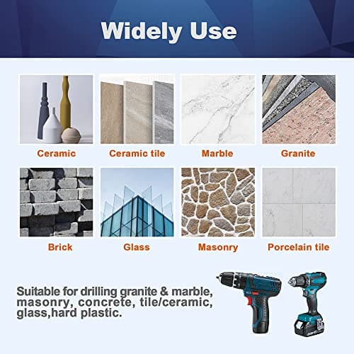 Diamond Tile Drill Bits 6mm - Diamond Point Cut - Hole Saw for Ceramic, Granite, Porcelain, Tile, Stoneware, Masonry, Marble, Masonry, Masonry, 5 Pieces - Thumbnail 4