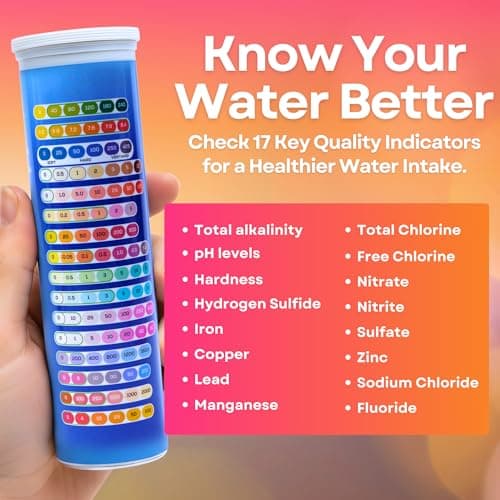 17-in-1 Drinking Water Test Kit -125 Parameters Tests Strips for Home, Tap and Well Water Quality Testing -Detects Hardness, Lead, Iron, pH, Copper, Fluoride & Chlorine-Easy Accurate Result - Thumbnail 5