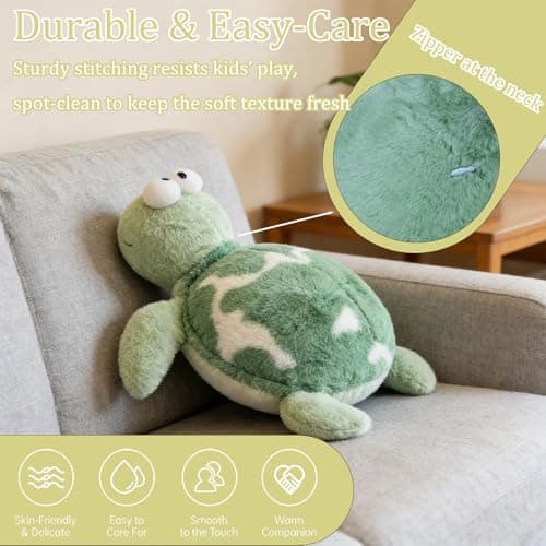 Divtada Cute Turtle Plush Pillow, 35 inch Large Ocean Turtle Plushies Body Pillow, Soft Turtle Stuffed Animal, Cute Stuffed Turtle, Huggable Tortoise Toys Doll for Kids - Thumbnail 2