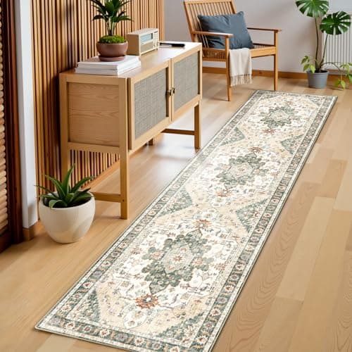 Rug Runners for Hallways Non Slip 2x8, Kitchen Rugs with Rubber Backing, Washable Vintage, Boho Area Rug for Living Room, Low Pile Distressed Rugs Carpet Runners for Bedroom, Entryway, Laundry - Thumbnail 6