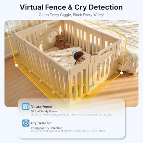 Ognee Baby Monitor with Camera and Audio, 24h Recording Playback, Baby Monitor with Crib Mount, 5" IPS 2K Display, SD Card, Remote Pan-Tilt-Zoom, 2-Way Talk, No WiFi, Night Vision, Safety Zone Alert - Thumbnail 6