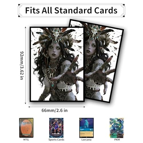 MTG Card Sleeves, Ultra Clear Front & Matte Finish Back, 100 Count Standard Size Matte Art Sleeve for Magic The Gathering (Witch) - Thumbnail 5