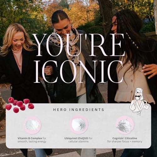 Balancing Act – Slay The Day Energy Gummies – Caffeine Free Focus & Clean Energy Support – with Vitamin B12, CoQ10 & Cognizin® Citicoline – Raspberry Lemonade – 60 Count (30 Day Supply) - Thumbnail 4