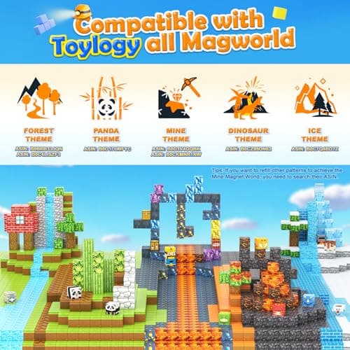 120PCS Large Magnetic Blocks-Build Mine Magnet World Ice & Sword Edition, Building Blocks Kids Toys STEM Sensory Toys for Ages 3-4 5-7 8-13, Gifts for 3 4 5 6 7 8 Year Old Boys Girls - Thumbnail 4