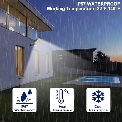 WaitScher Solar Motion Lights Outdoor Waterproof 10000LM LED Security Flood Lights Dusk to Dawn for Outside Yard, Driveway, or Garden Path 2 Pack - Thumbnail 4