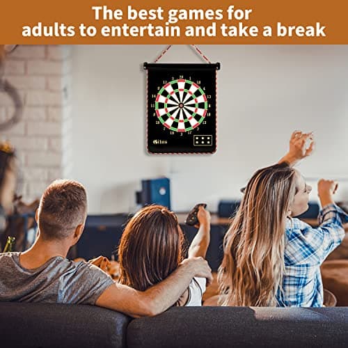 Gitus Magnetic Dart Board Indoor Outdoor Games for Kids with 12 Darts, Gifts for Teenage Boys Teen Boys Gifts Ideas Toys Gifts for 8 9 10 11 12 13 Year Old Boy Game Room Decor - Thumbnail 6