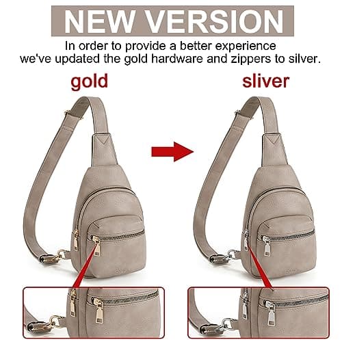 CLUCI Small Sling Bag for Women, Leather Crossbody Fanny Packs Trendy, Women's Chest Bag - Thumbnail 3
