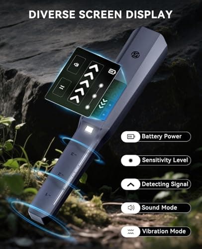 SUNPOW Metal Detector Pinpointer Rechargeable with LCD Screen – Adjustable Sensitivity, 4 Modes, IP68 Waterproof Handheld Metal Detector Wand for Adults & Kids – GD01 - Thumbnail 4