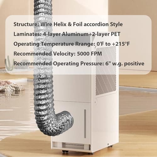 Vaytong Flexible Dryer Vent Hose, 4 Inch 3Ft Extra Thick 6-Layer Heavy Aluminum Dryer Exhaust Duct Hose for Tight Spaces, with 2 Clamps - Thumbnail 4