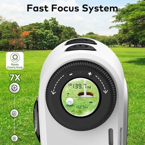 KOKVP Golf Rangefinder with Slope, 1200 Yards 7X Magnification Laser Range Finder, Flag Lock Vibration, USB-C Rechargeable, Magnetic Mount, ±0.5 Yard Accuracy, Waterproof, Ideal for Golfing & Hunting - Thumbnail 4