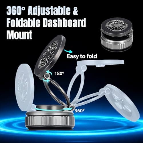 GEYUTHS Magnetic Vacuum Car Phone Holder 360° Adjustable Foldable - Thumbnail 4