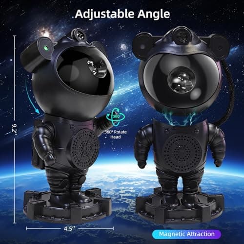 Star Projector Astronaut Galaxy Projector - Bluetooth Speaker, White Noise,Moon Nebula Night Light for Bedroom, 360° Adjustable,Timer and Remote, Star Galaxy Projectors for Kids Adult,Gift Choice - Thumbnail 2