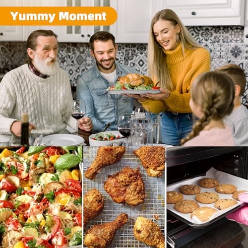 Air Fryer Basket for Oven, 2 Set Air Fryer Tray and Pan with 60PCS Parchment Papers, YEPATER Stainless Steel Air Fryer Pan and Crisper Tray for for Baking Grilling Cooking and Frying - Thumbnail 5