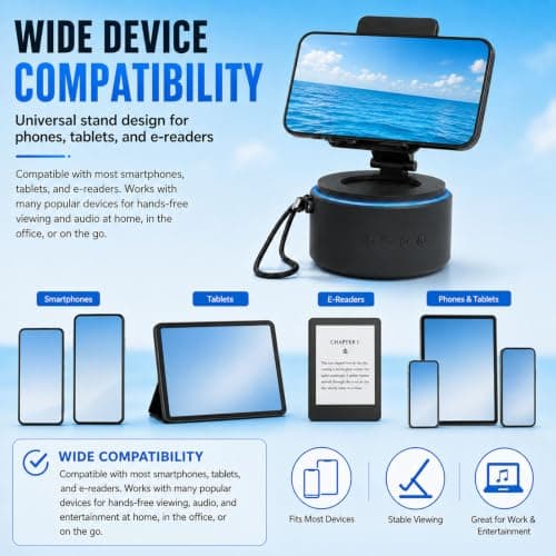 ZAPUVO Gifts for Men Dad Fathers Day, Bluetooth Speaker with Phone Stand, Anniversary for Men - Birthday Gifts for Him Husband Boyfriend, Wireless Speaker Phone Holder for Home Office Desk Use - Thumbnail 2