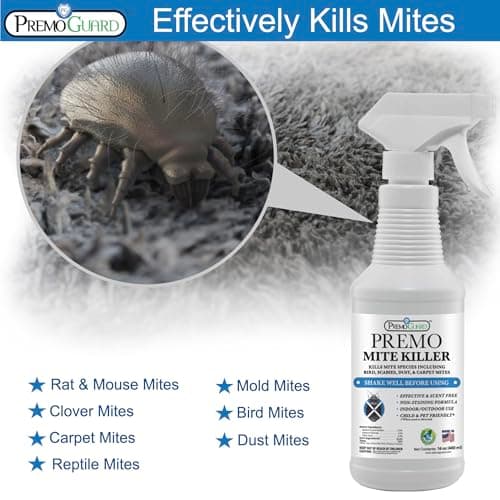 Premo Guard Natural Mite Spray – 16 oz Bottle – Plant Based Treatment for Dust, Spider, Carpet, Bird, Rat Mites – Safe for Families, Pet, Home, Bedding & Furniture When Used As Directed - Thumbnail 3